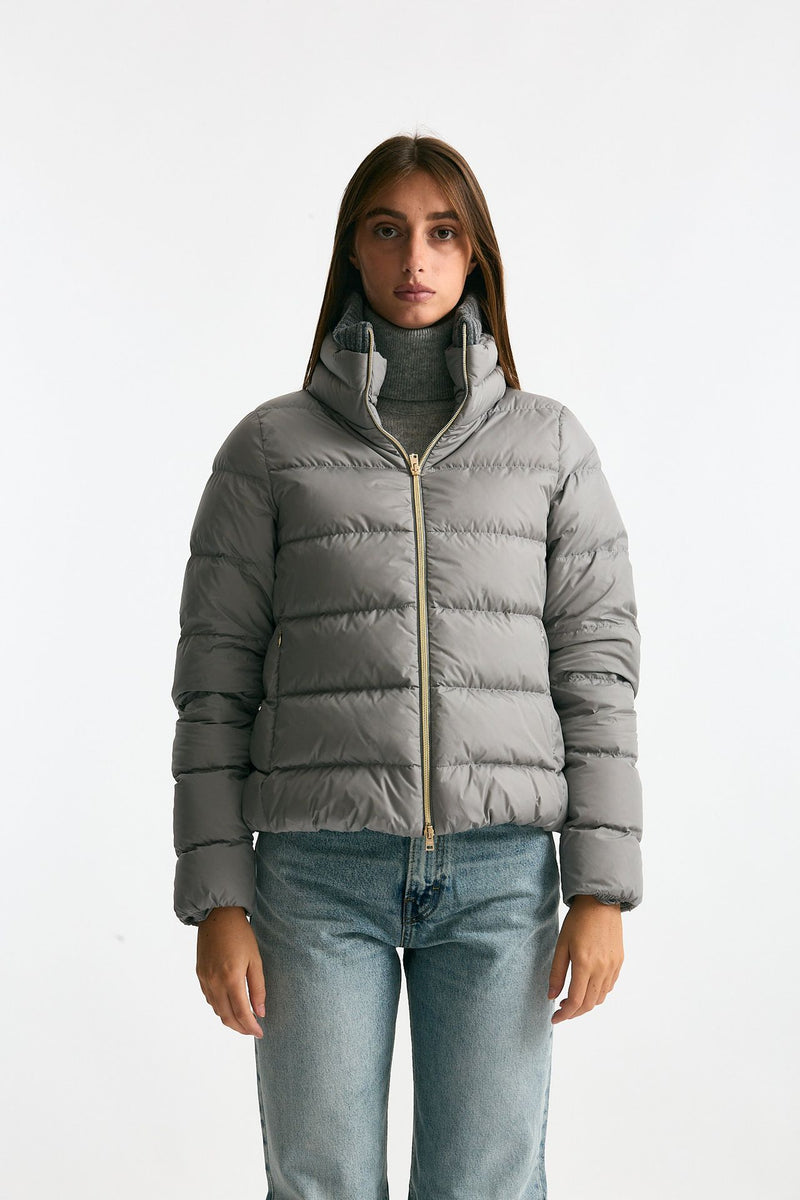Piumino corto grigio chiaro donna Herno - 3