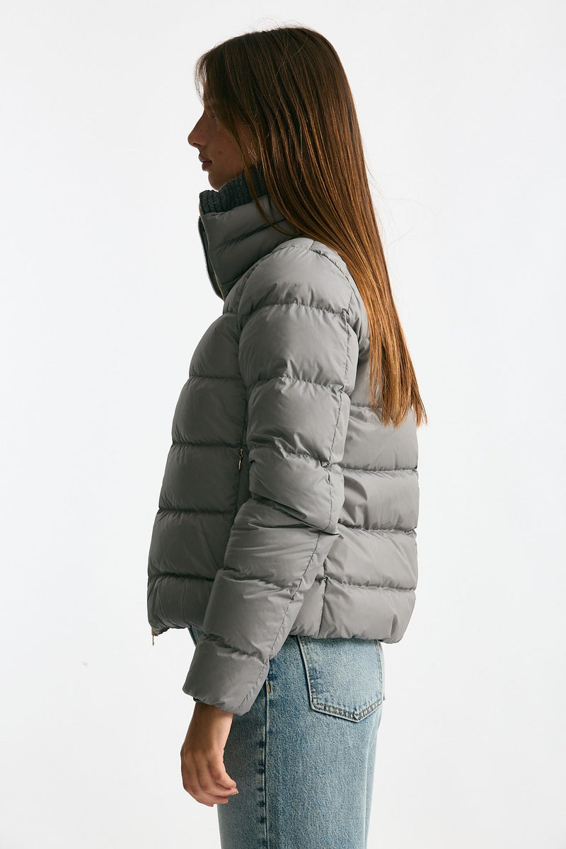 Piumino corto grigio chiaro donna Herno - 4