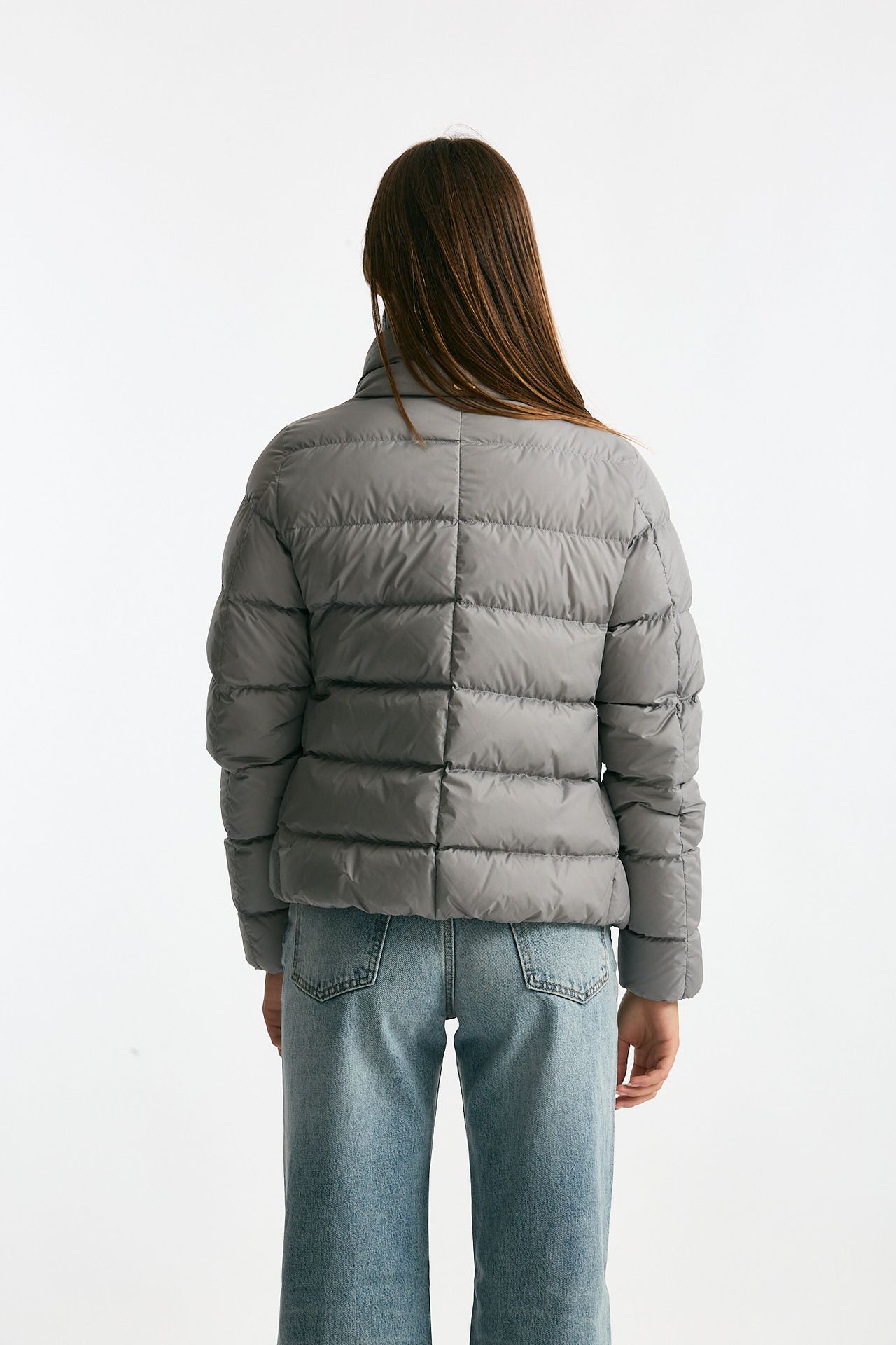Piumino corto grigio chiaro donna Herno - 8