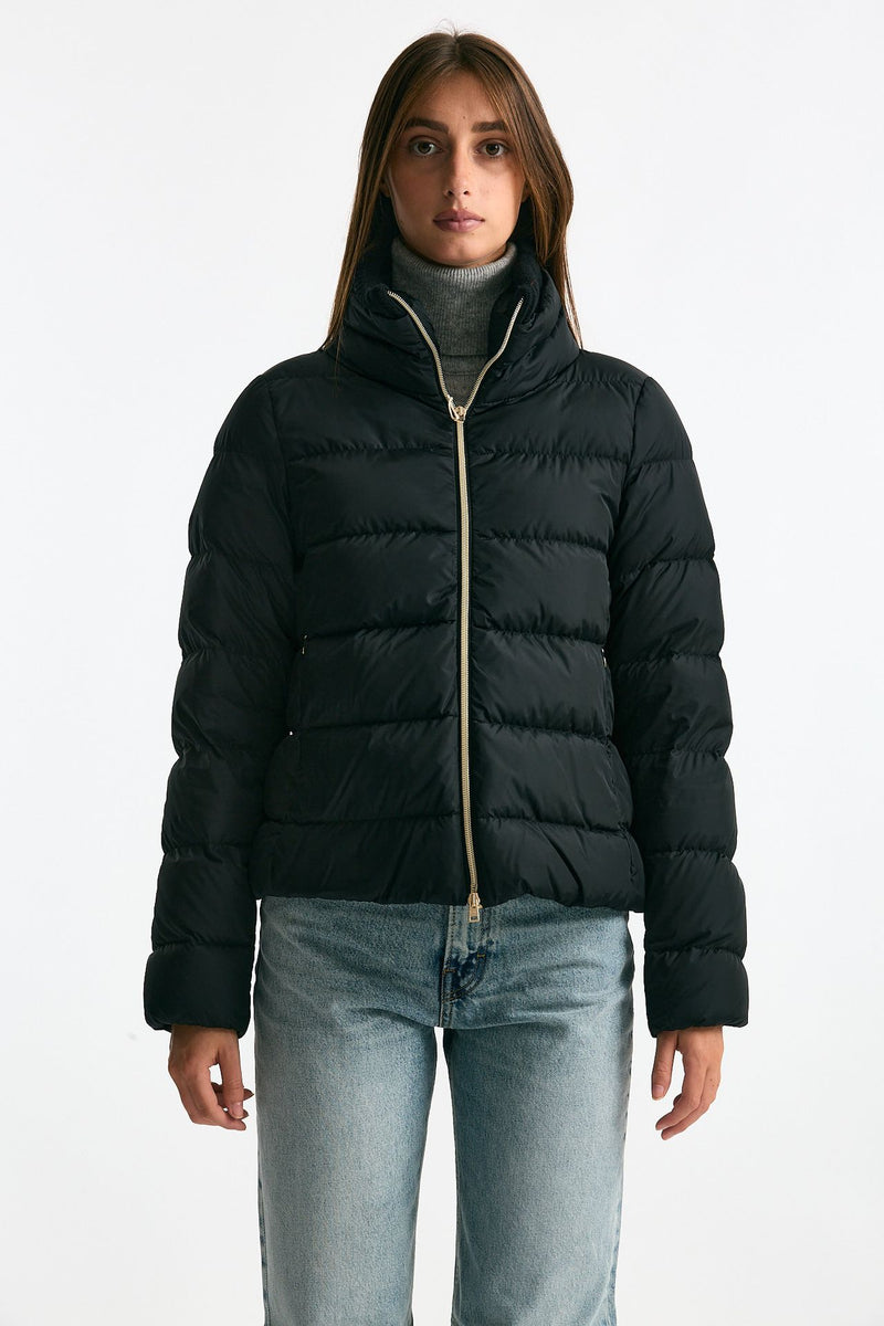 Piumino corto nero donna Herno - 5