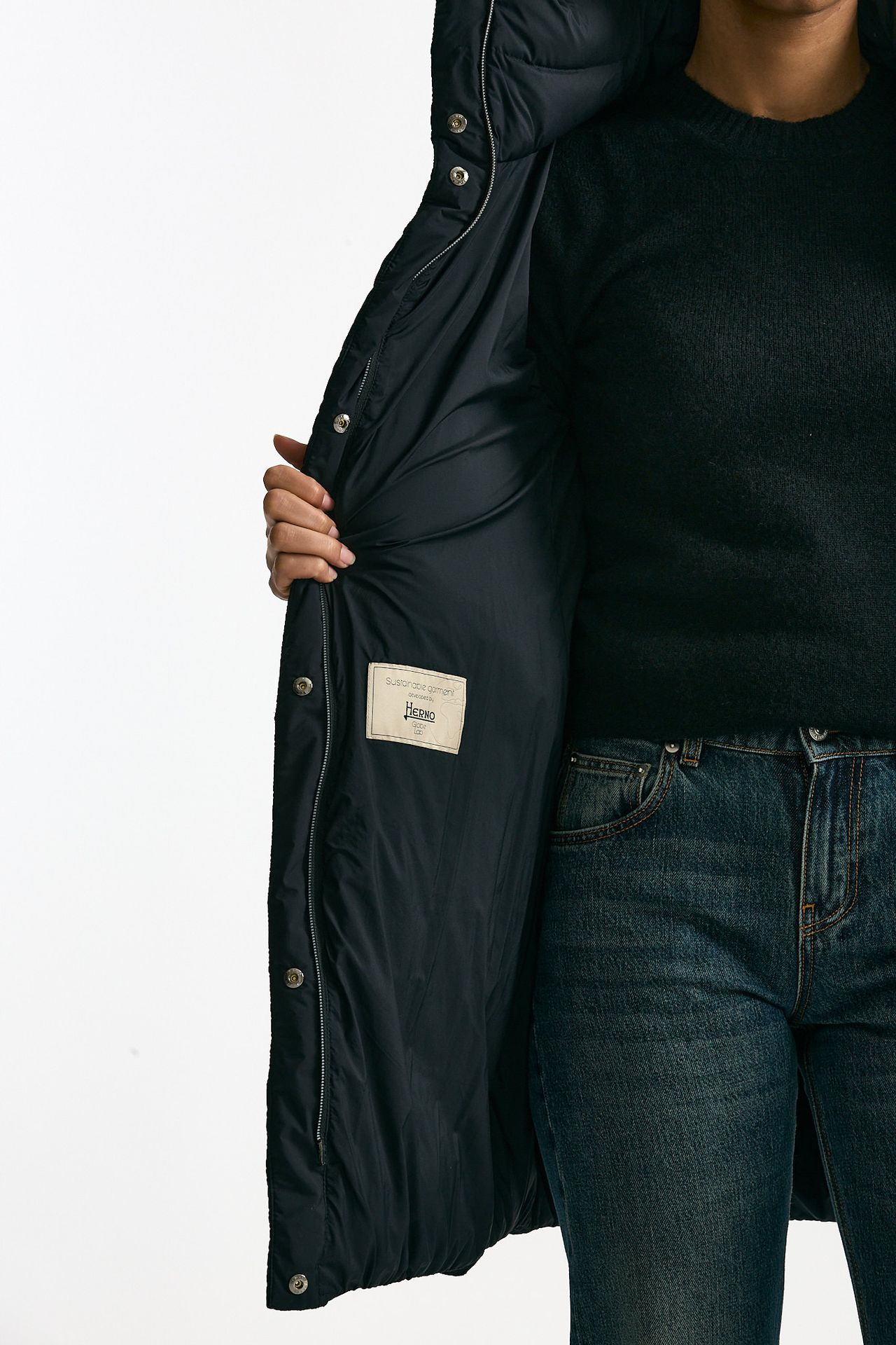 Piumino midi nero donna Herno - 10