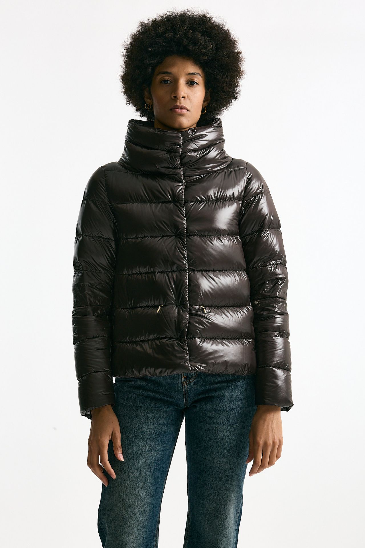 Piumino corto cioccolato donna Herno - 2