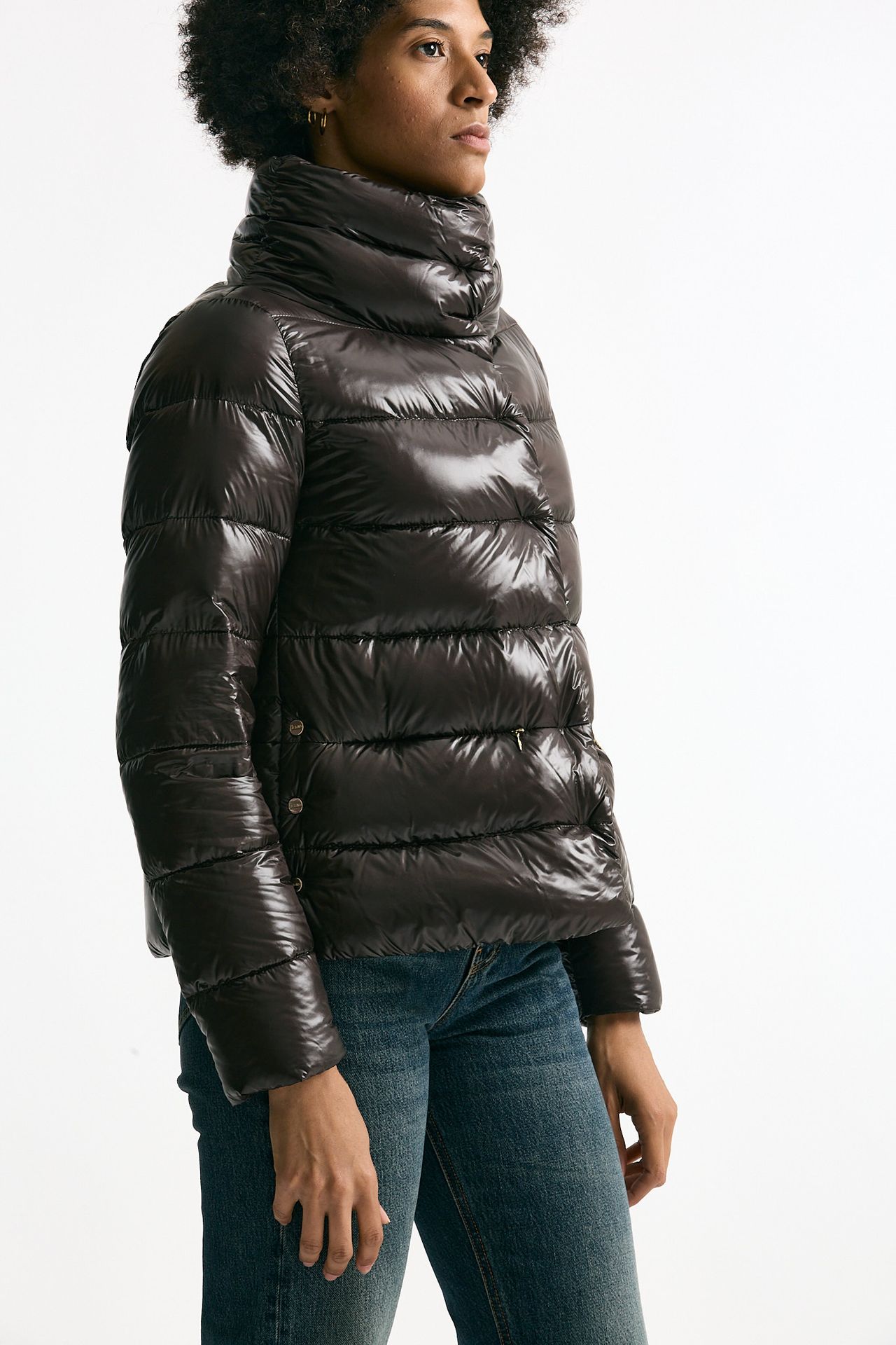 Piumino corto cioccolato donna Herno - 3