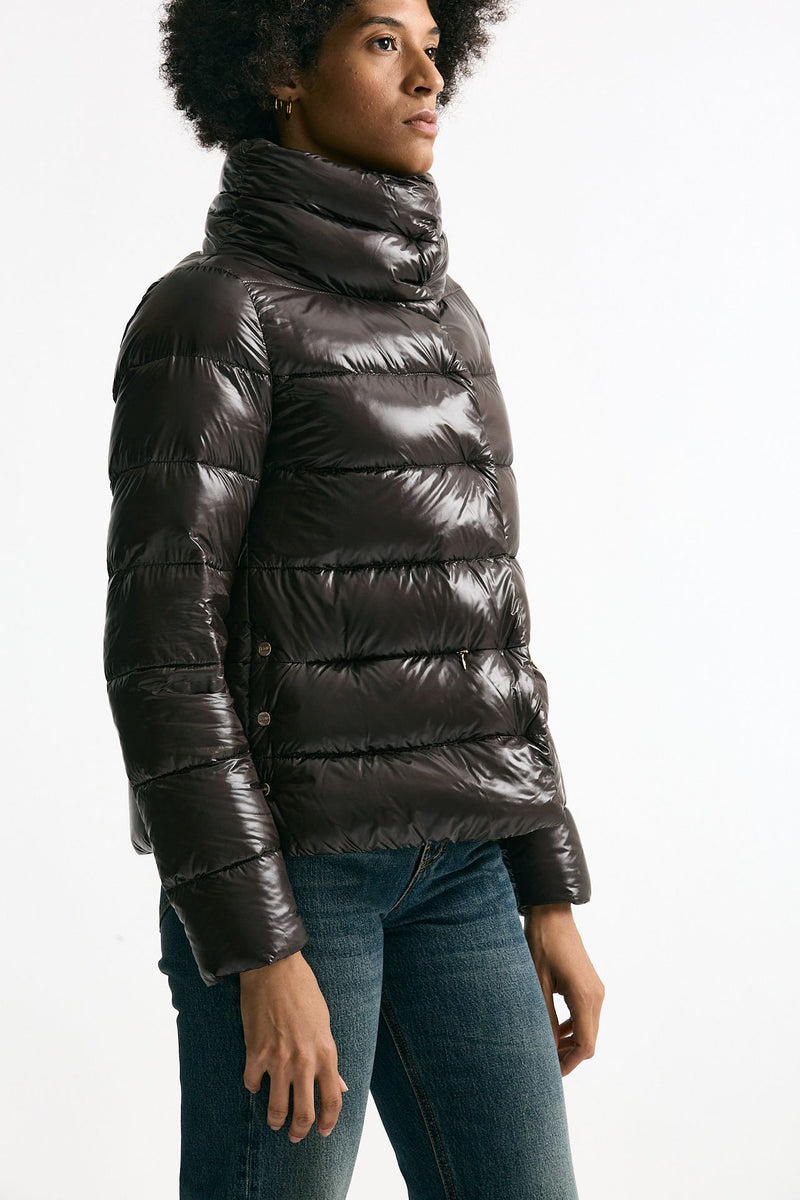 Piumino corto cioccolato donna Herno - 3