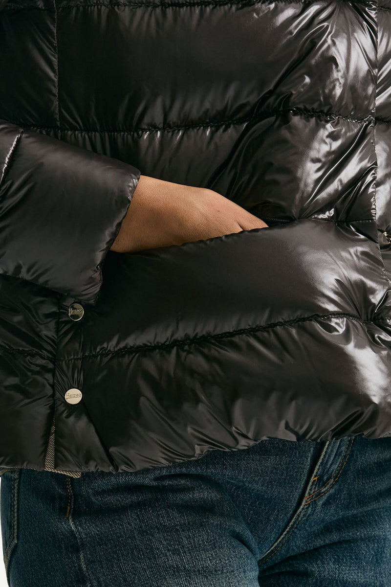 Piumino corto cioccolato donna Herno - 8
