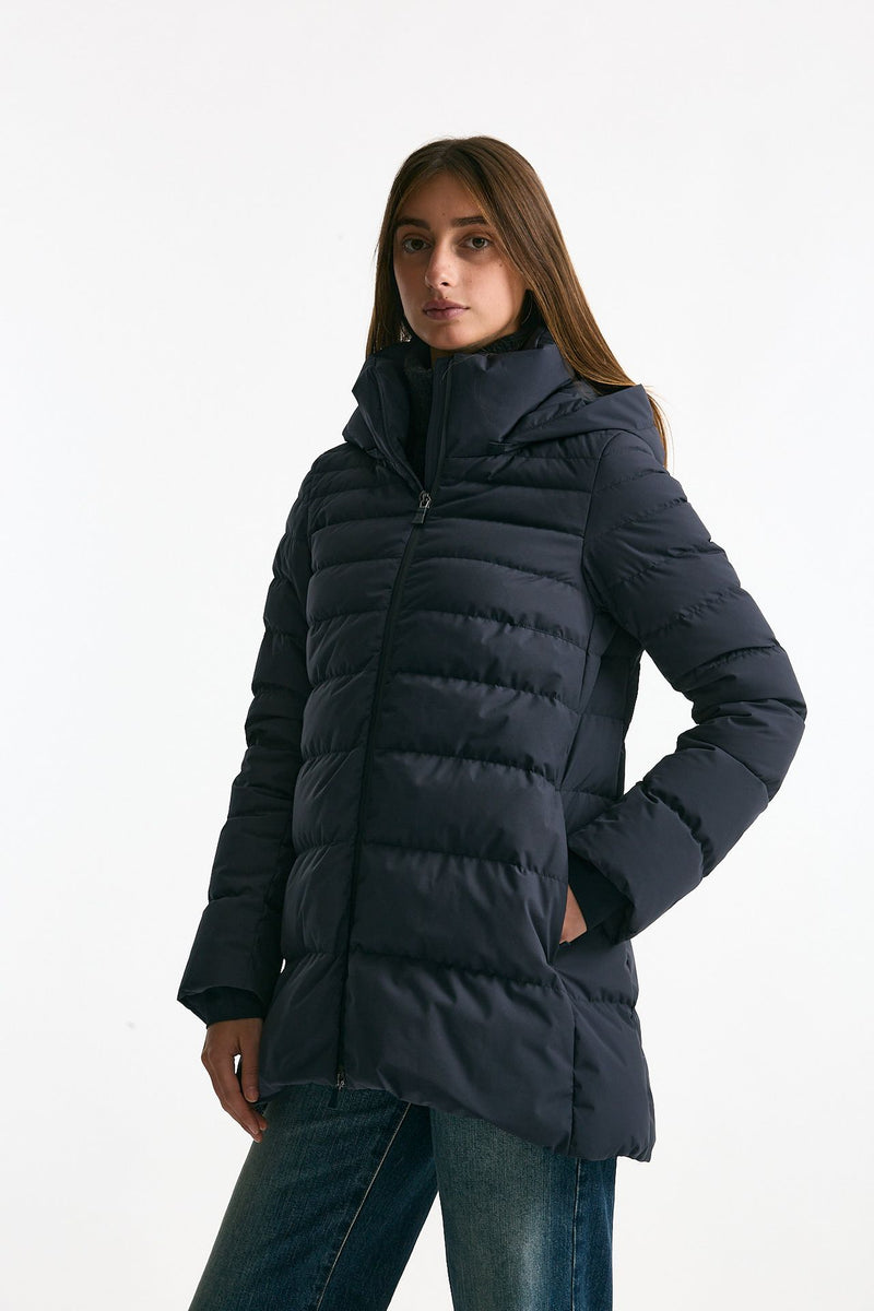 Piumino midi imbottito blu donna Herno - 4