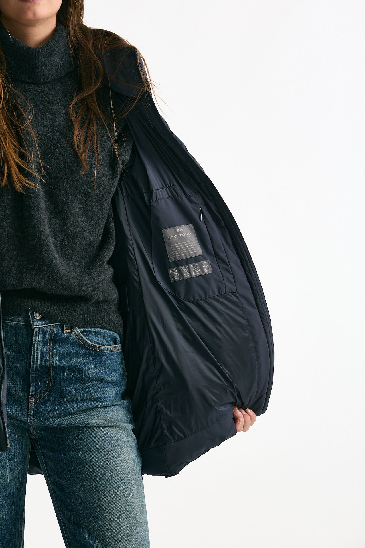 Piumino midi imbottito blu donna Herno - 6