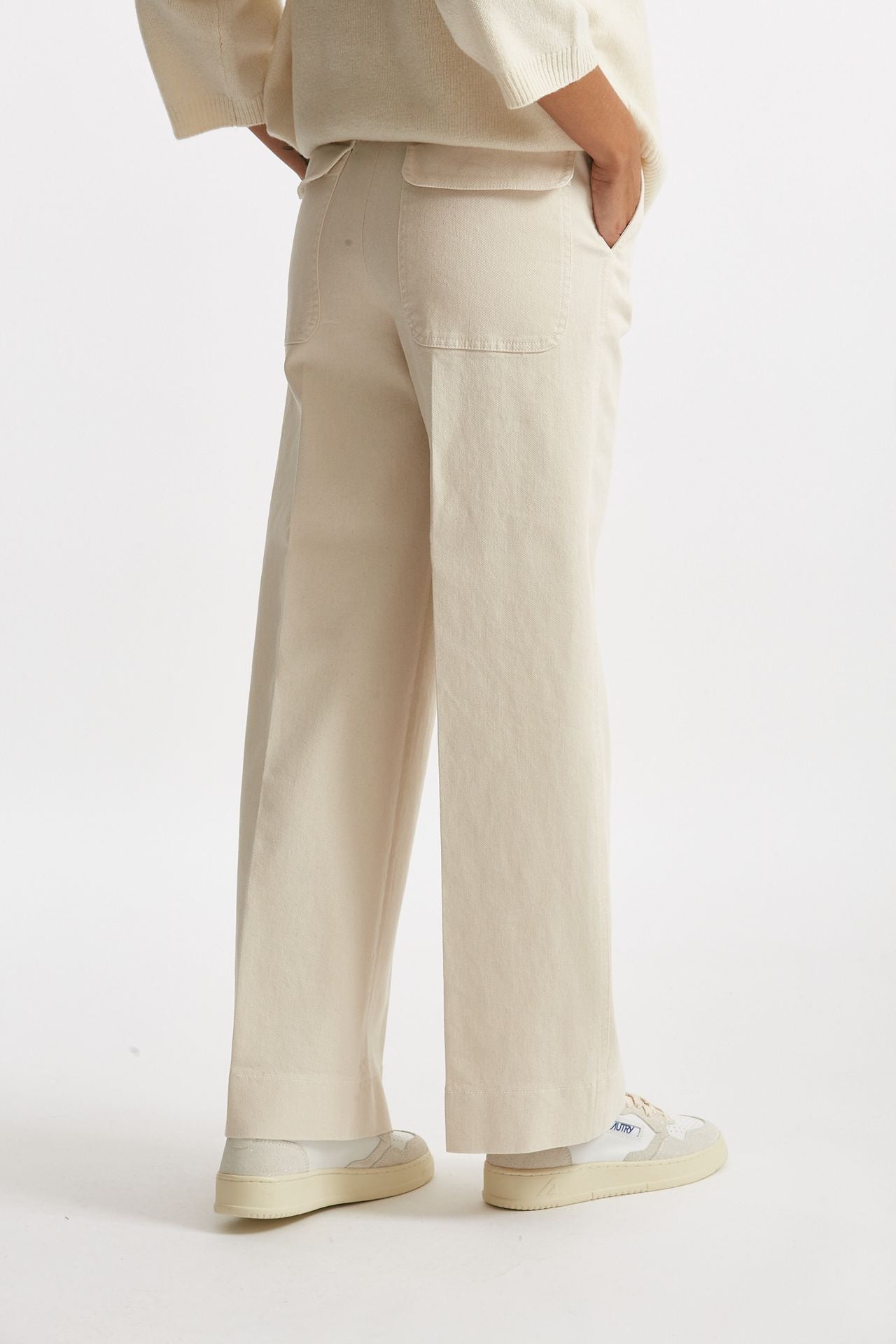 Pantalone ampio ELYS panna donna Incotex - 3