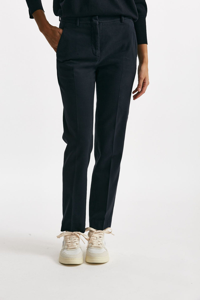 Pantalone slim in cotone LEYRE blu donna Incotex - 1