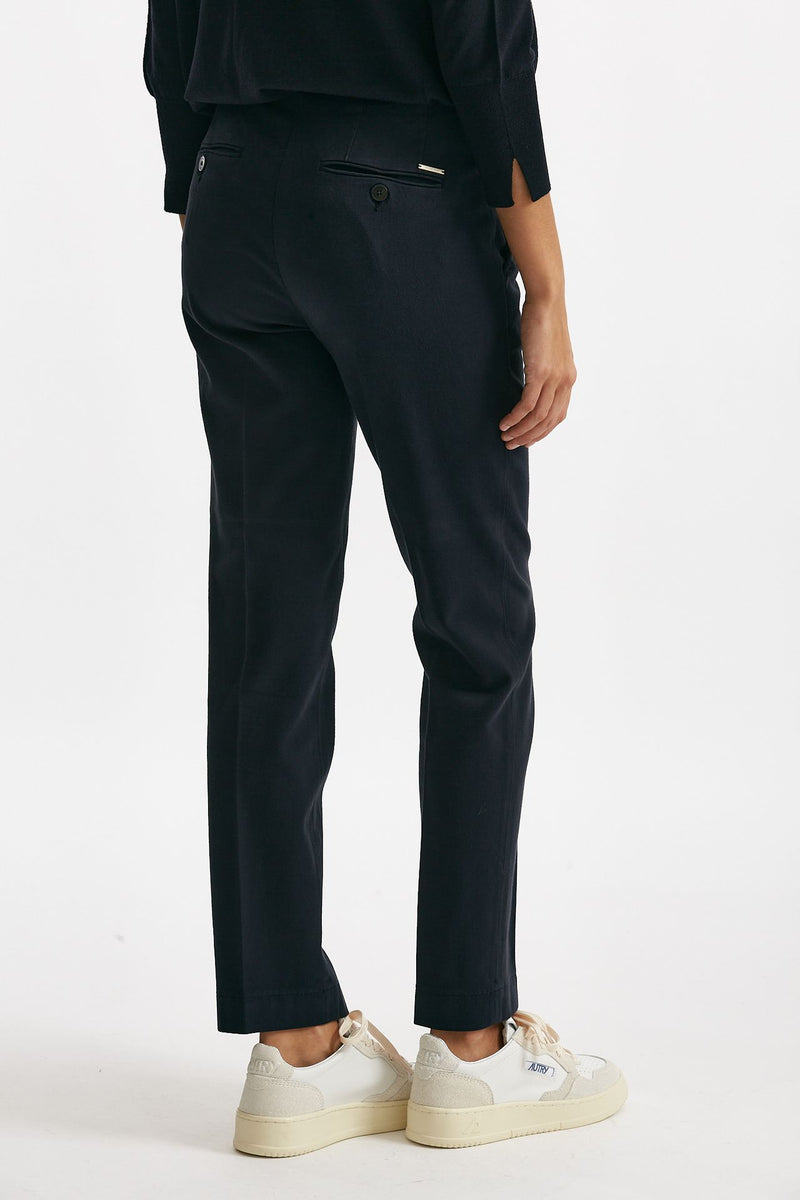 Pantalone slim in cotone LEYRE blu donna Incotex - 3