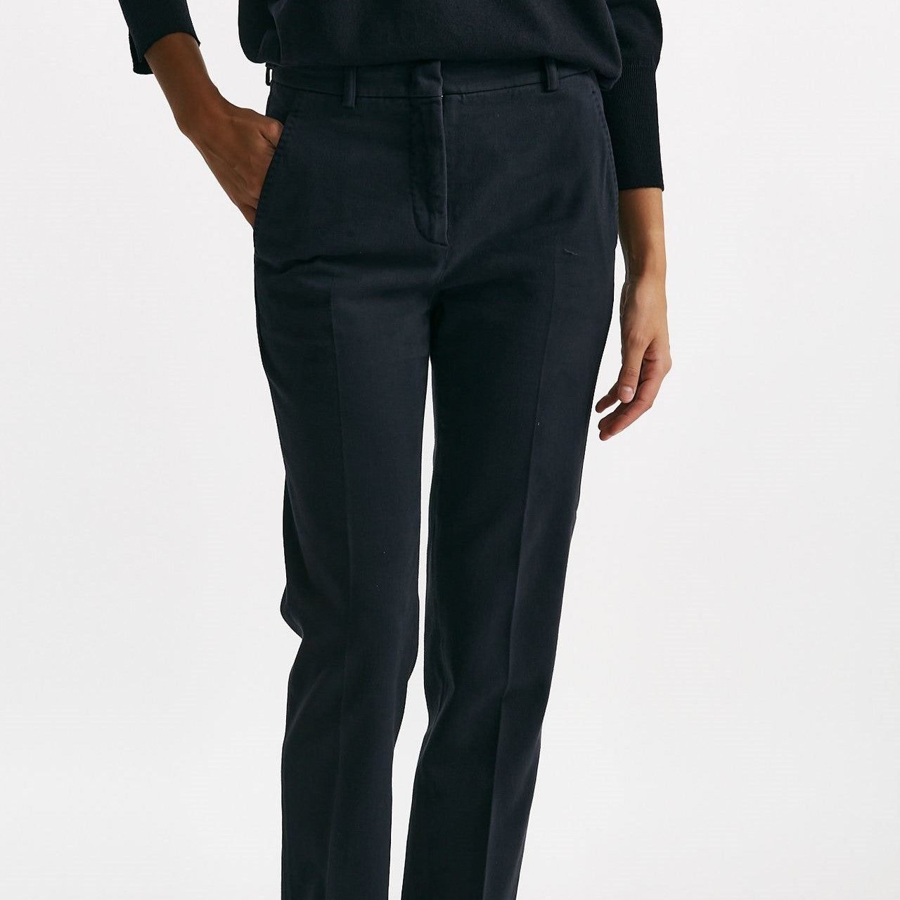 Pantalone slim in cotone LEYRE blu donna Incotex - 7