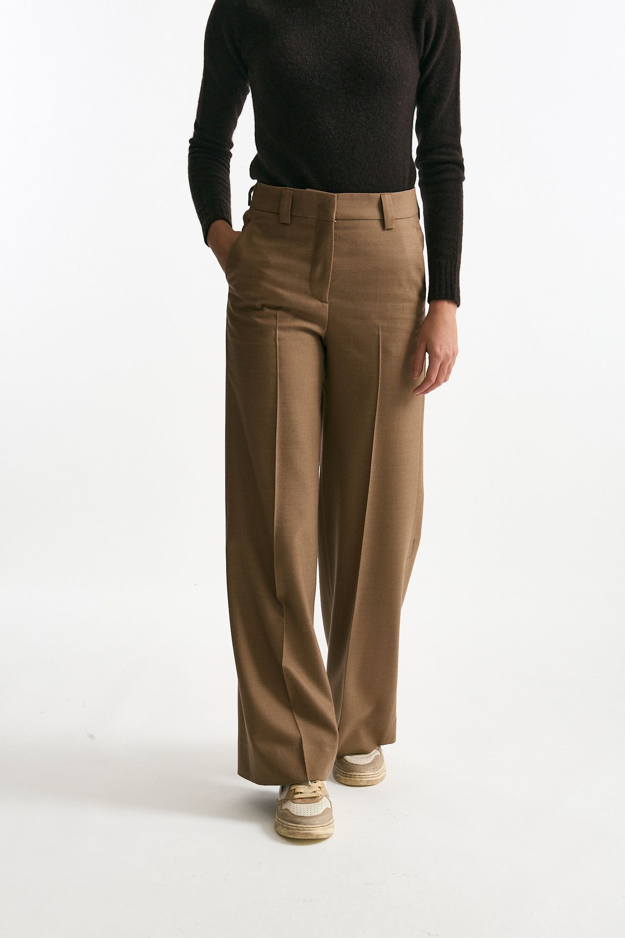 Pantalone NEERA ampio in flanella cammello donna Incotex - 1