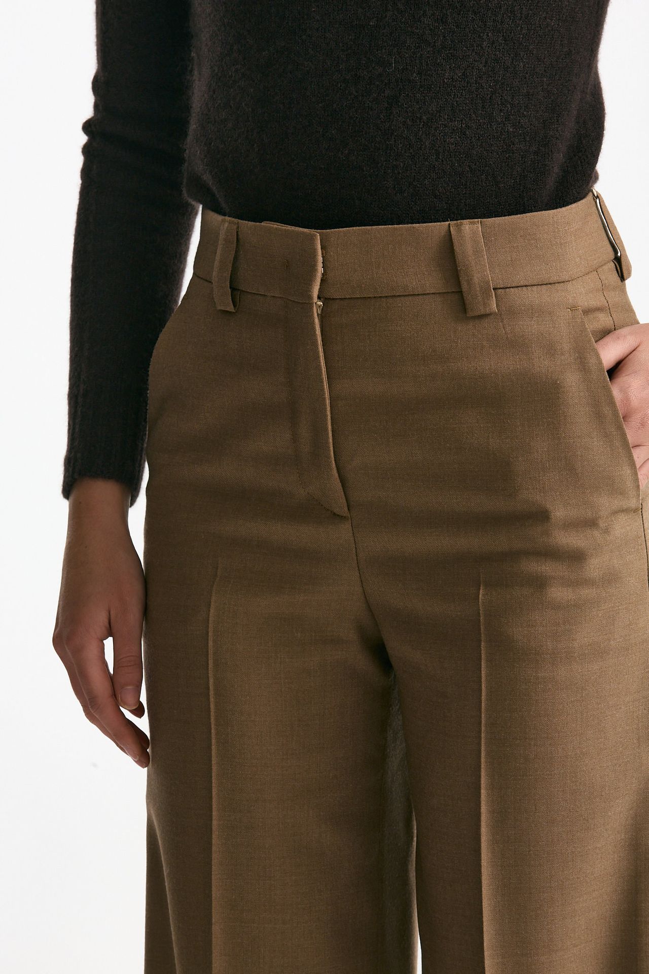 Pantalone NEERA ampio in flanella cammello donna Incotex - 4