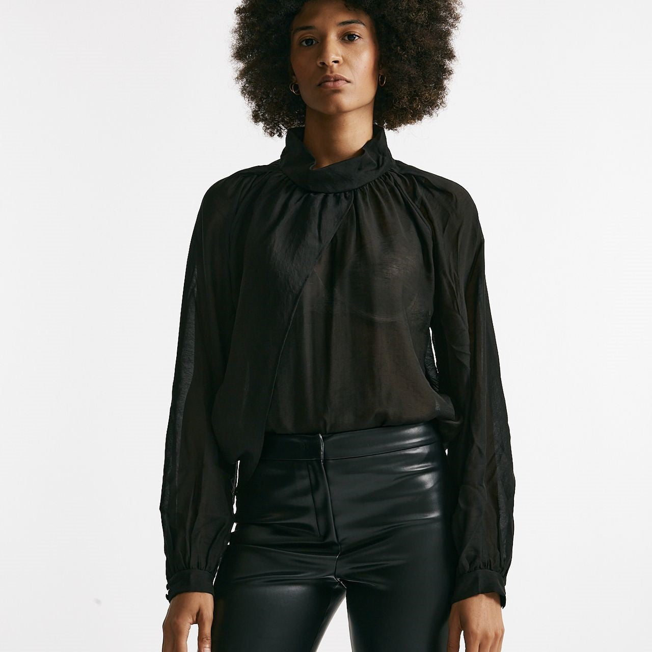 Camicia in viscosa nero donna Iro - 7