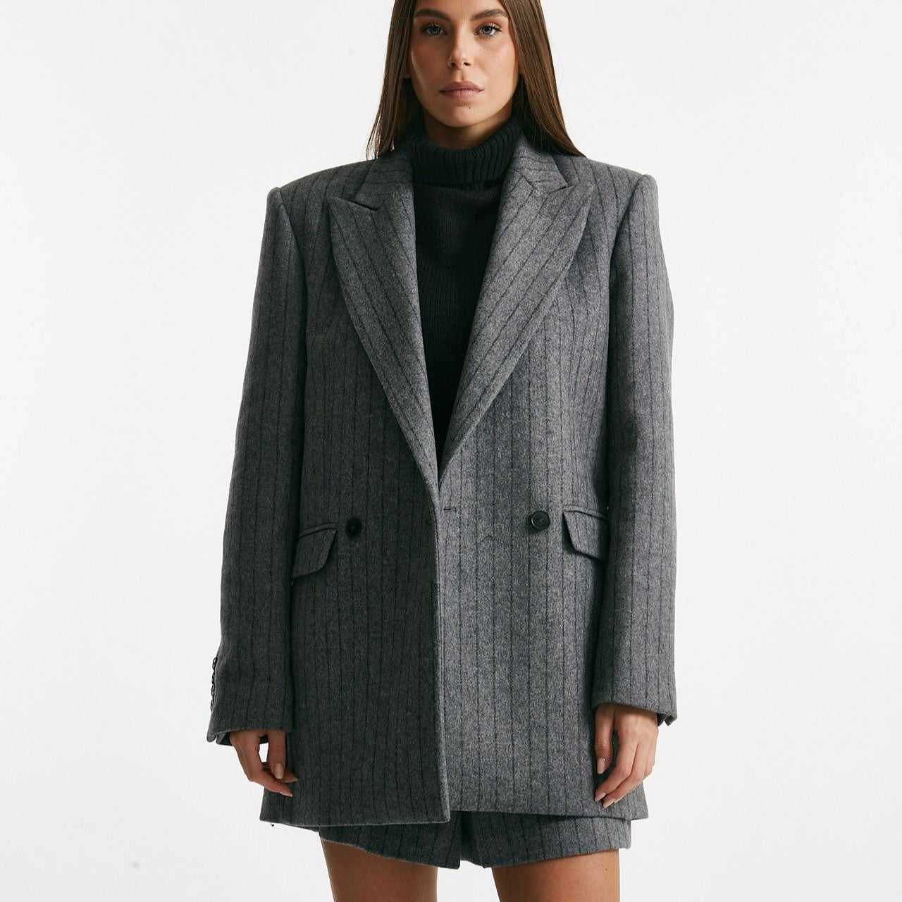 Giacca over gessata grigio donna Iro - 6