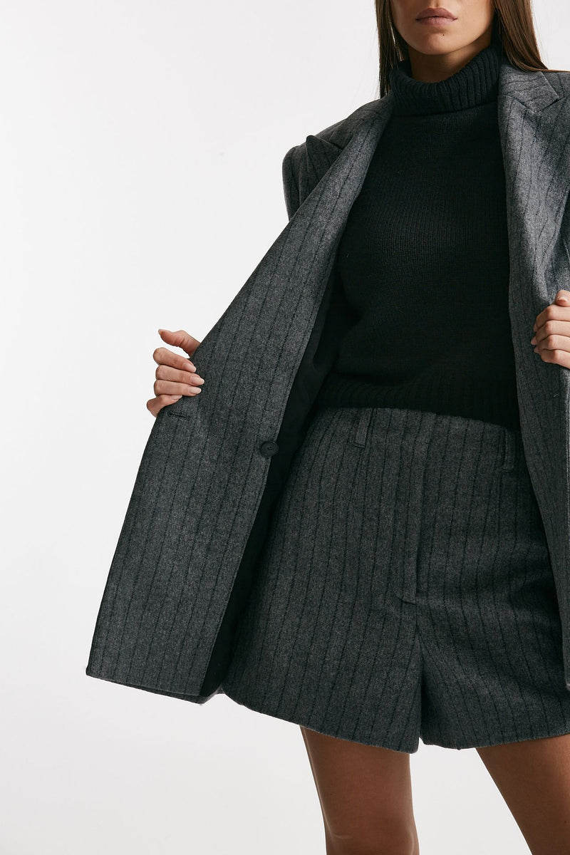 Giacca over gessata grigio donna Iro - 5