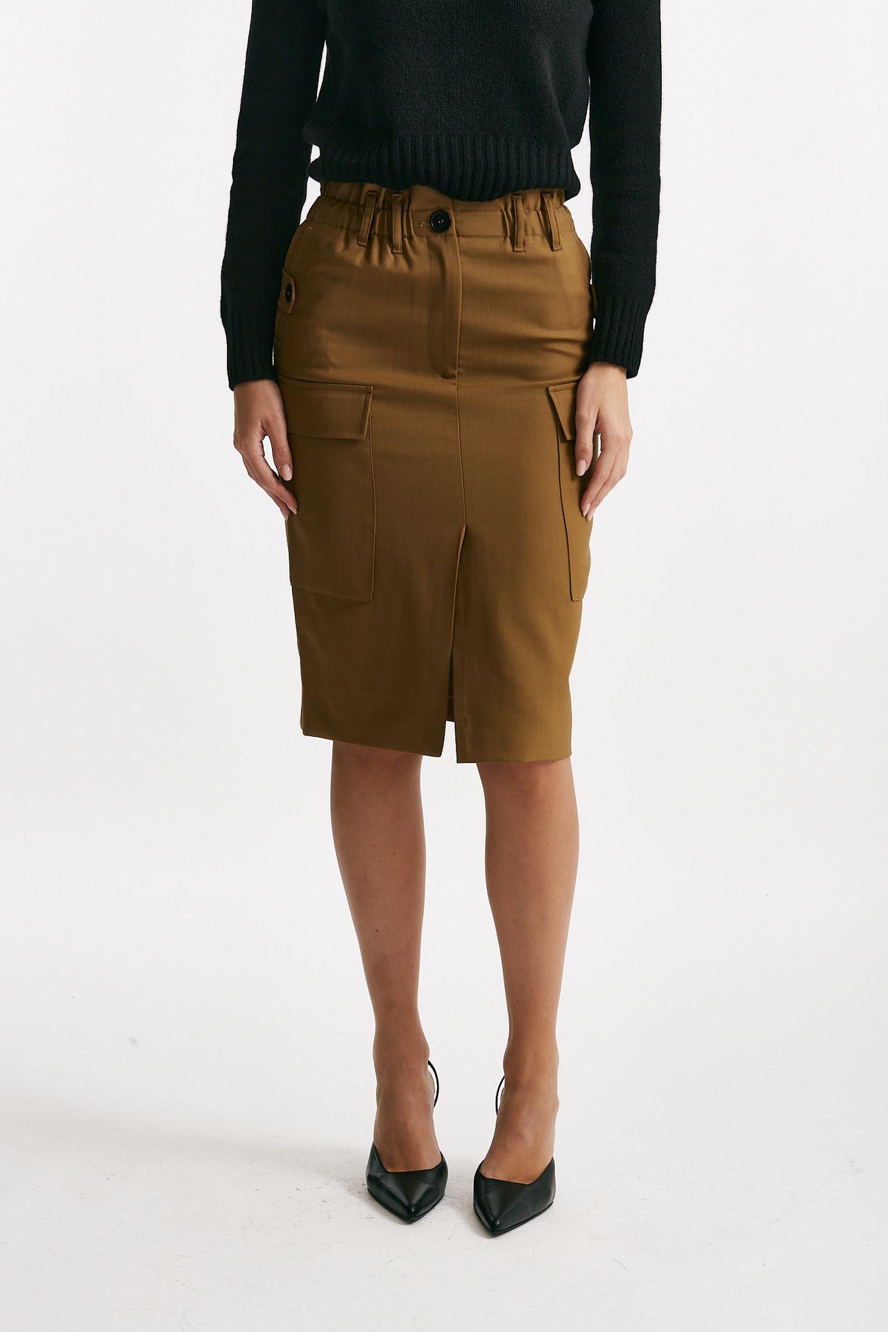 Gonna midi vita alta cammello donna Iro - 1