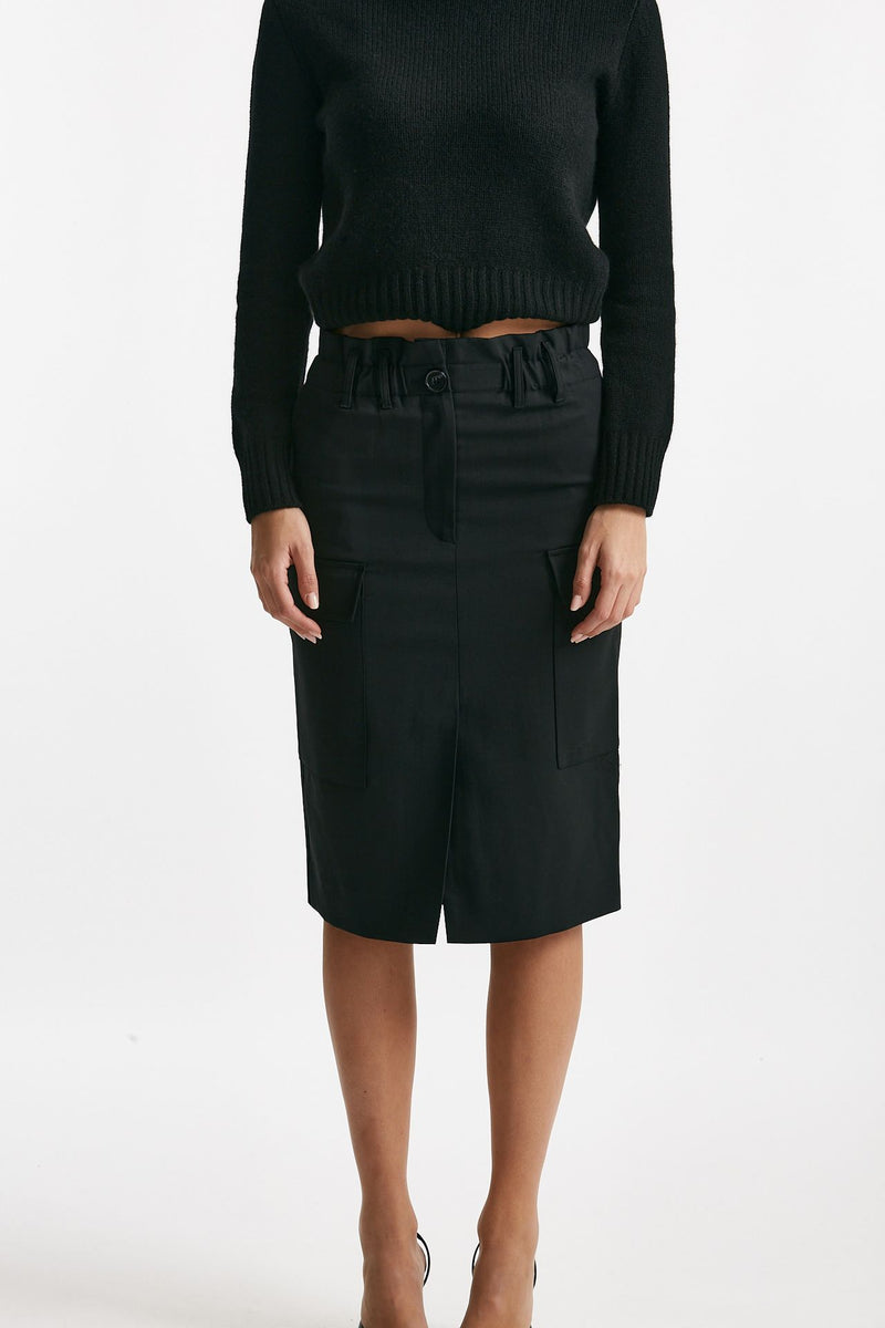 Gonna midi vita alta nero donna Iro - 2