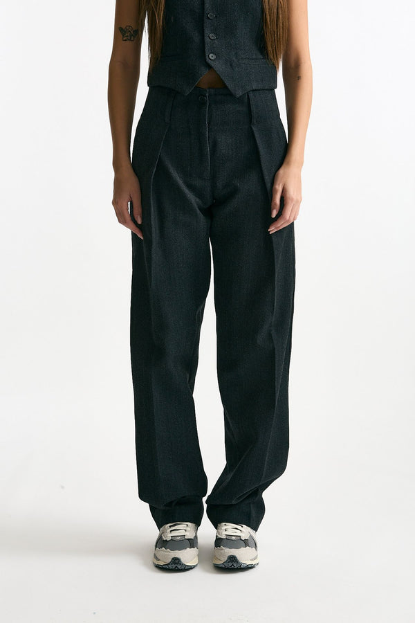 Pantalone pinces antracite donna Iro