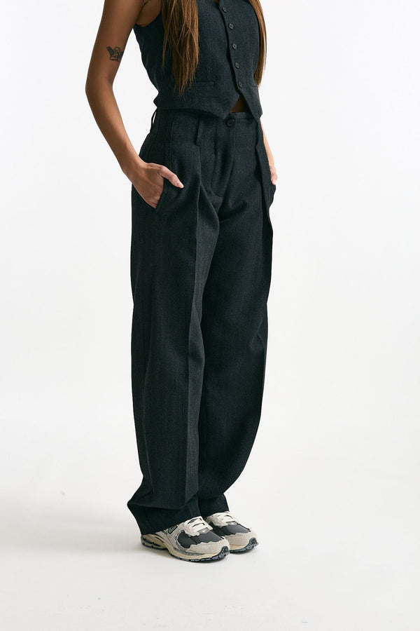 Pantalone pinces antracite donna Iro