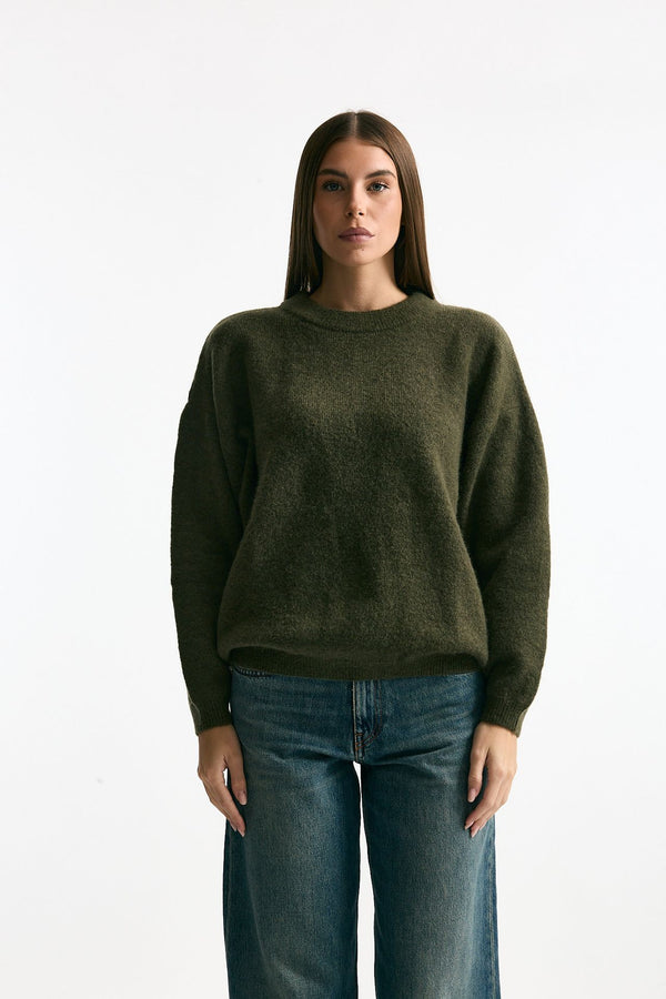 Maglia girocollo over verde oliva donna Iro