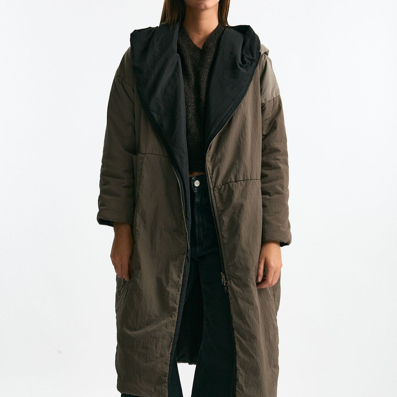 Giubbino lungo impermeabile reversibile donna Kimo no - rain - 12