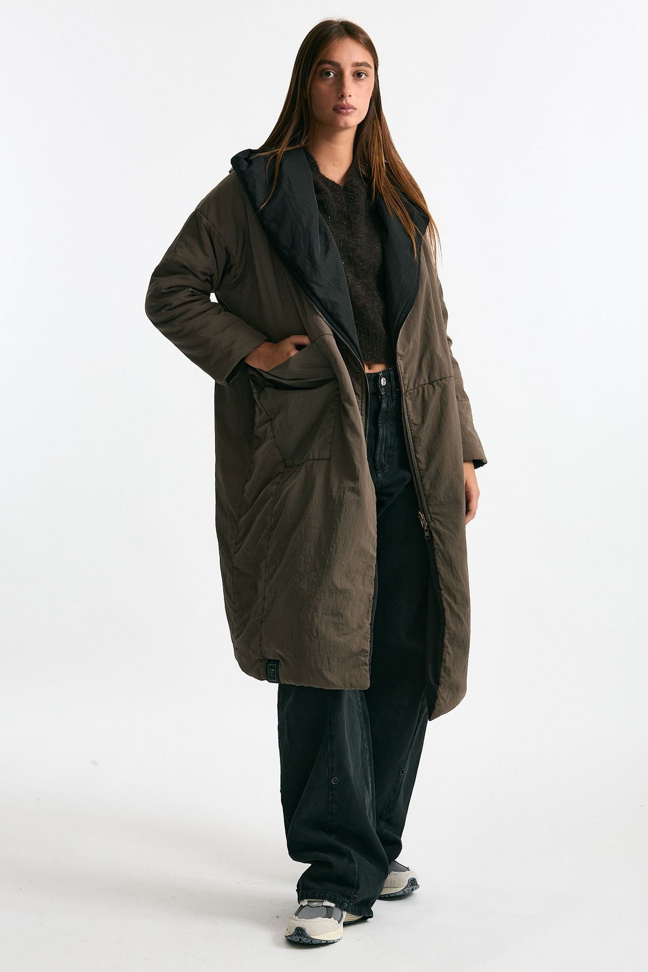 Giubbino lungo impermeabile reversibile donna Kimo no - rain - 1