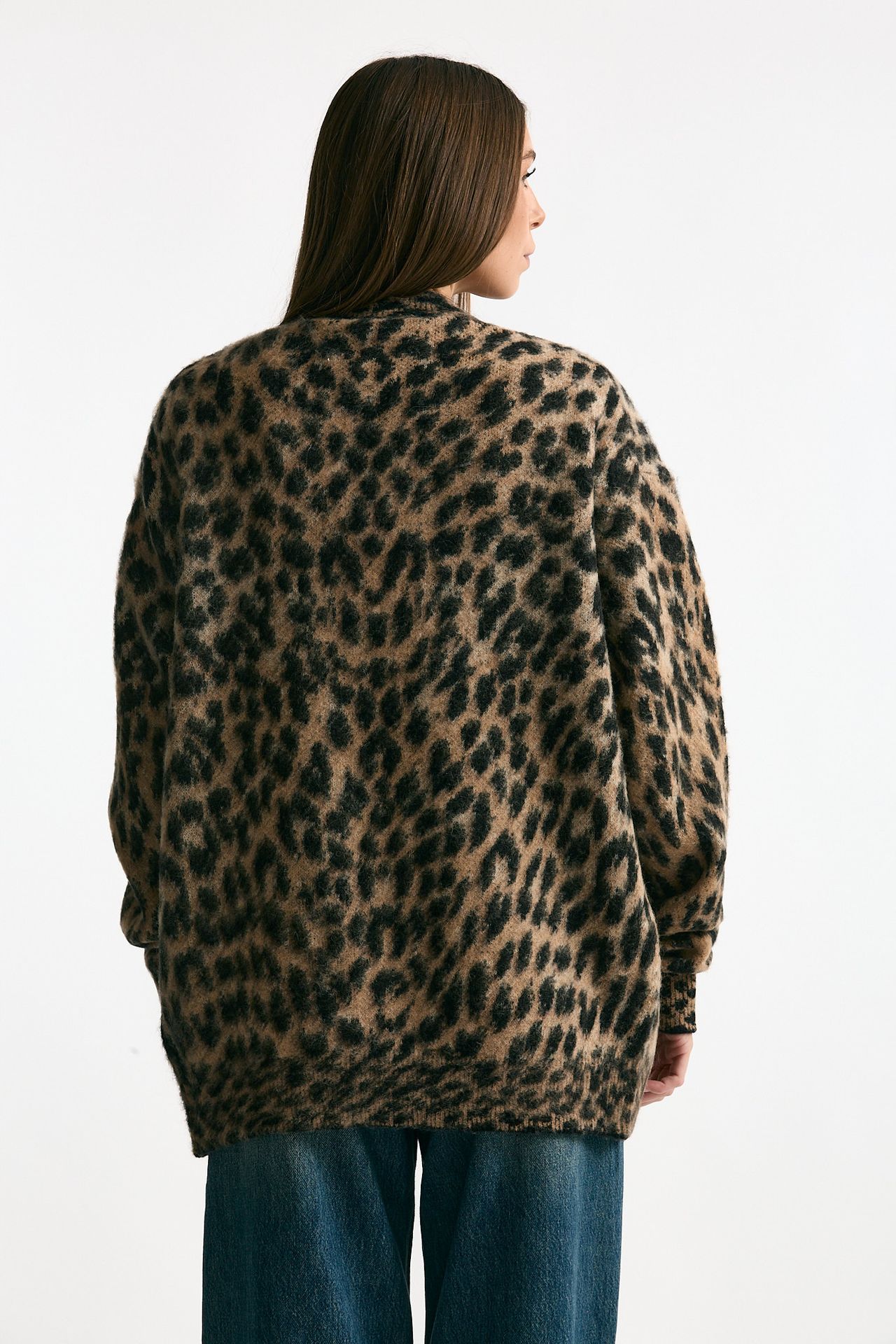 Cardigan over animalier donna Laneus - 3