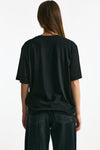 T-shirt in cotone destroyed nero donna Laneus - 3