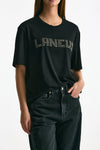 T-shirt in cotone destroyed nero donna Laneus - 4
