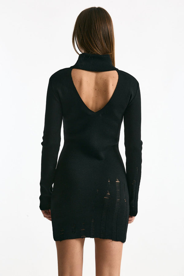 Abito in lana nero donna Laneus