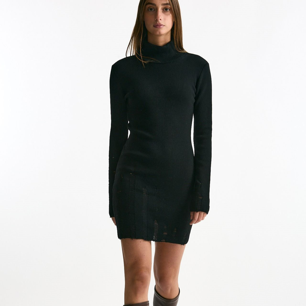 Abito in lana nero donna Laneus - 7