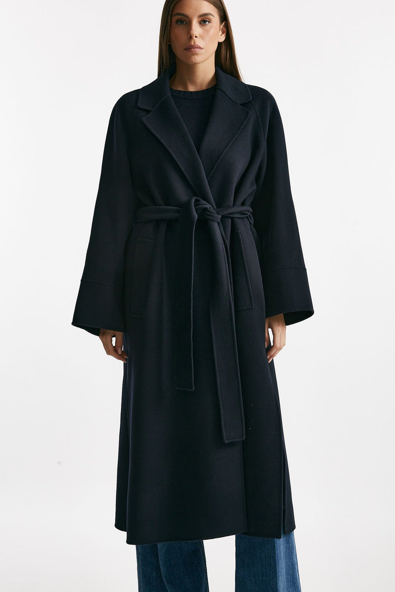 Cappotto lungo AGATA in lana blu donna Max mara s - 8