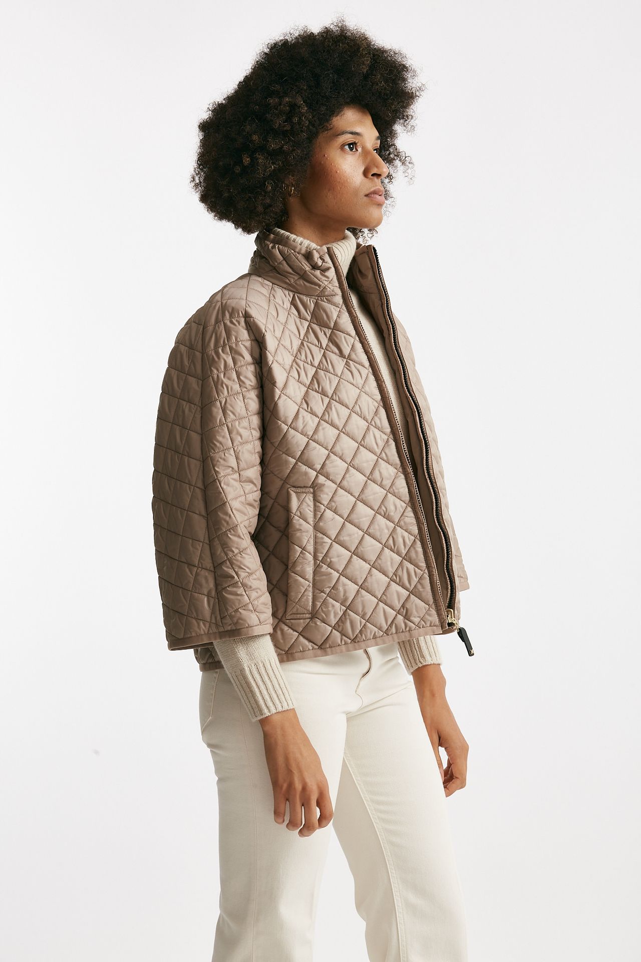 Giubbino DELFINA in tela antigoccia  beige donna Max mara s - 3