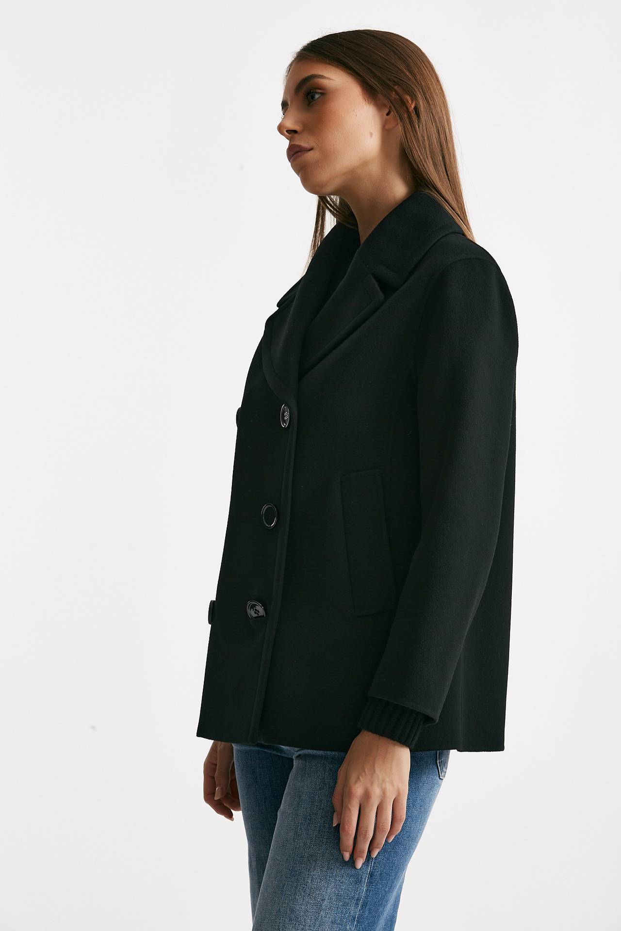 Caban ELISE in drap di lana nero donna Max mara s - 4