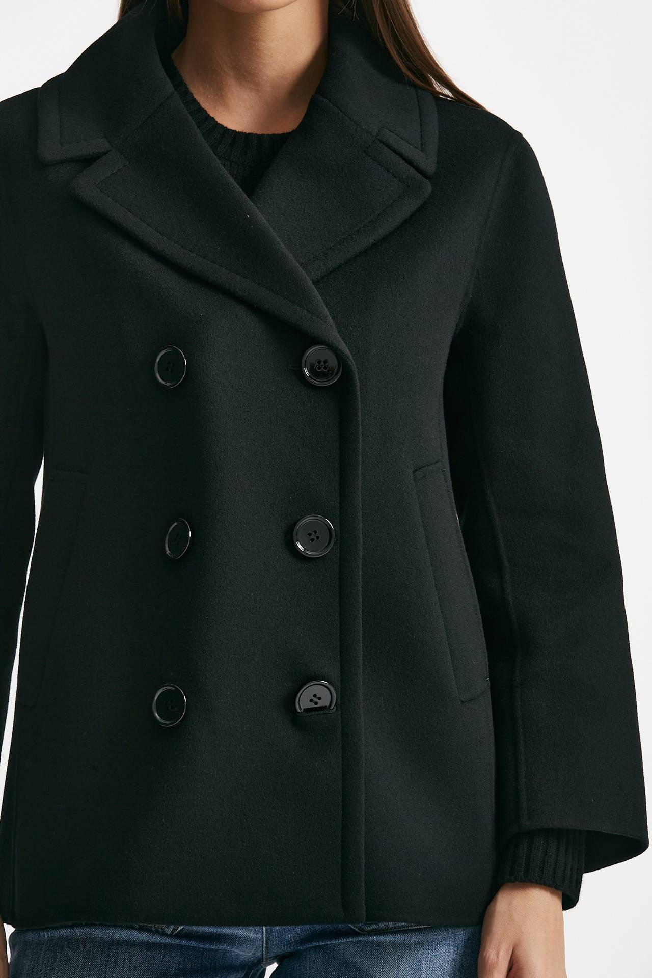 Caban ELISE in drap di lana nero donna Max mara s - 5