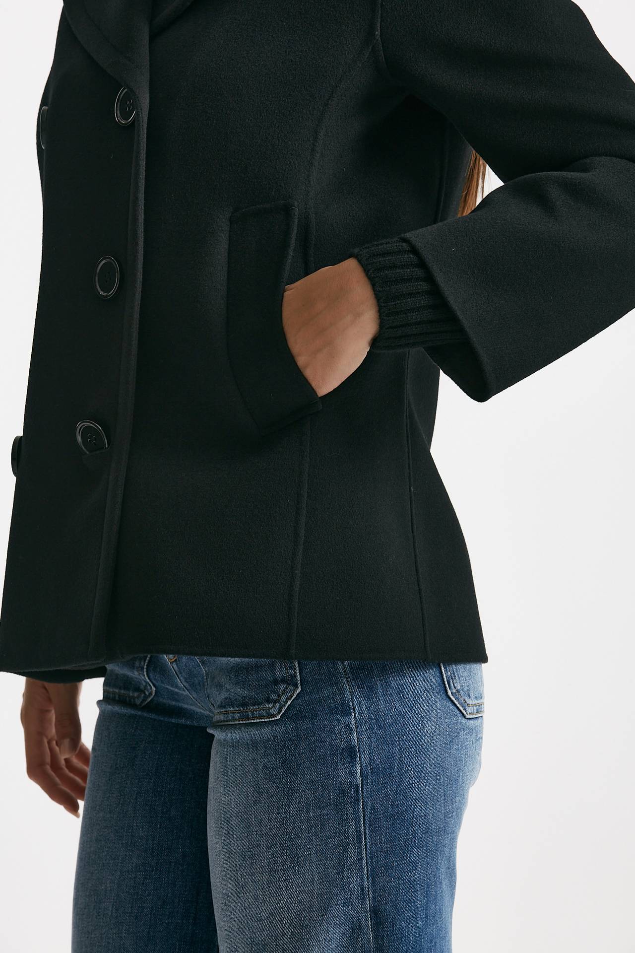 Caban ELISE in drap di lana nero donna Max mara s - 6