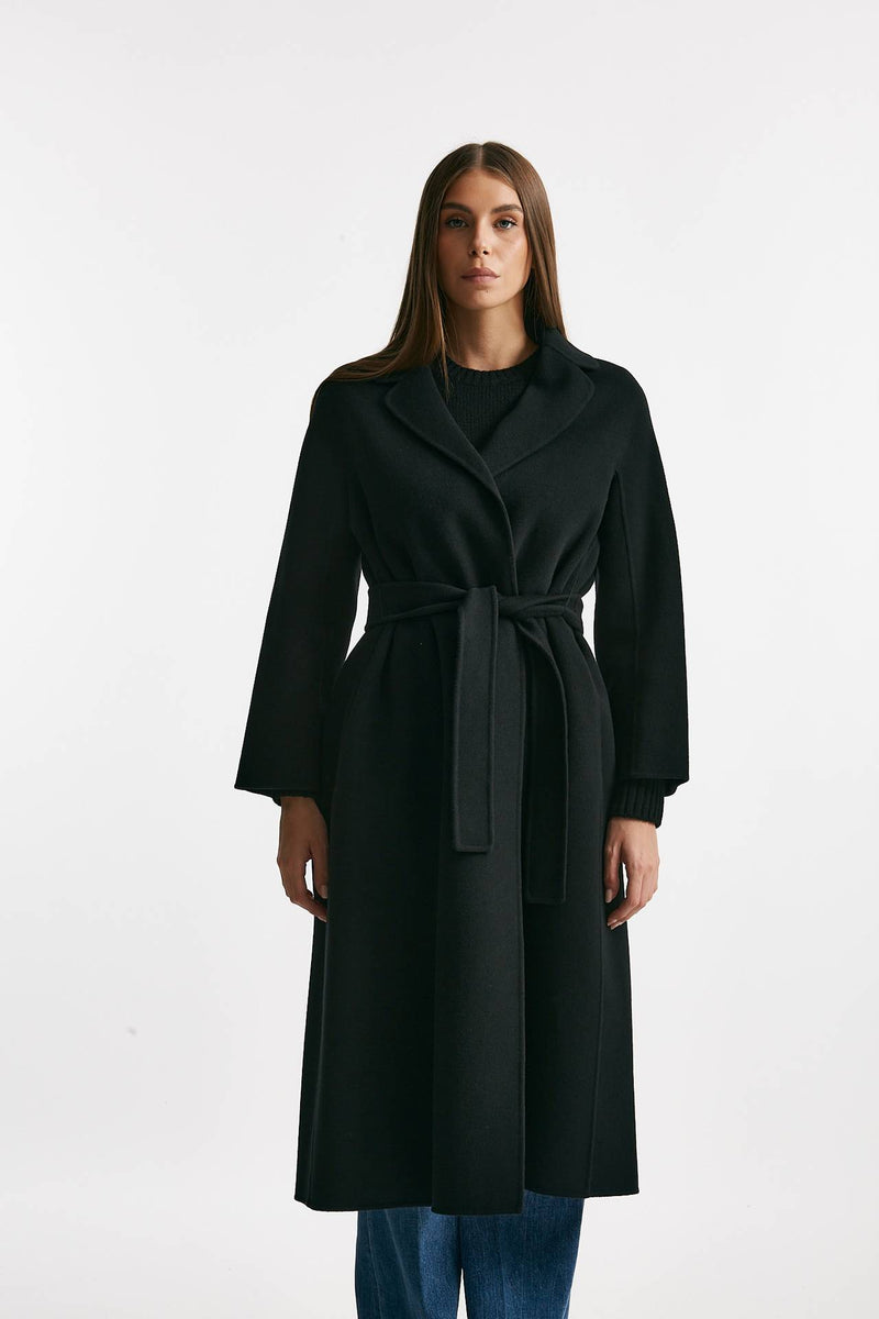 Cappotto ESTURIA midi a vestaglia nero donna Max mara s - 3