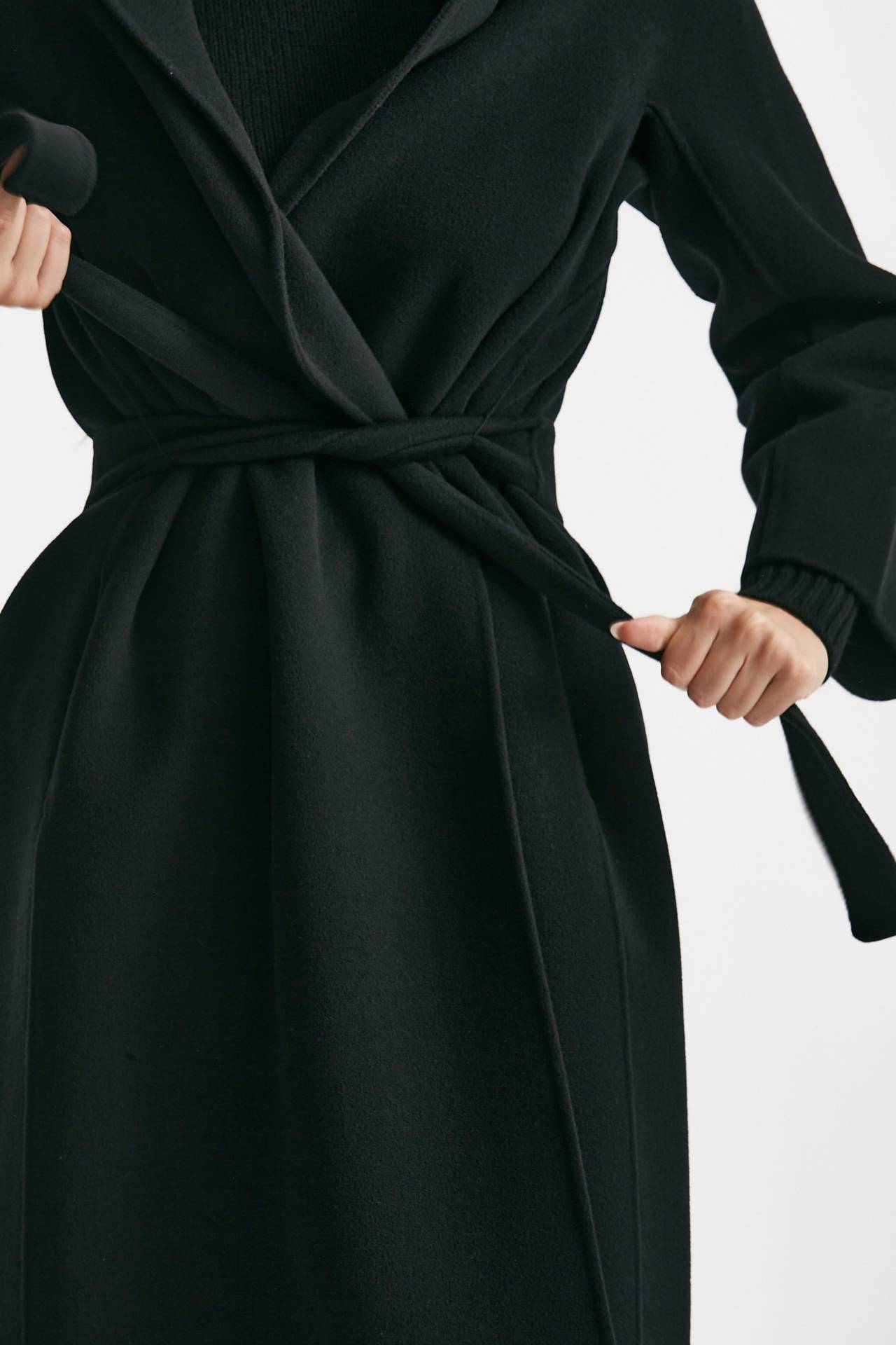 Cappotto ESTURIA midi a vestaglia nero donna Max mara s - 6