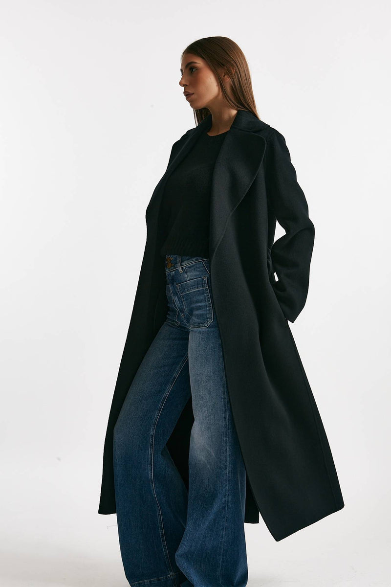 Cappotto PAOLA lungo a vestaglia nero donna Max mara s - 1