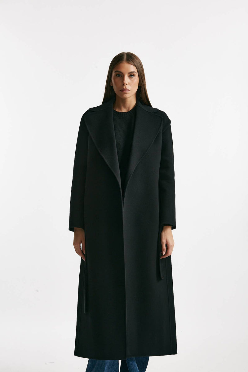 Cappotto POLDO lungo a vestaglia nero donna Max mara s - 1