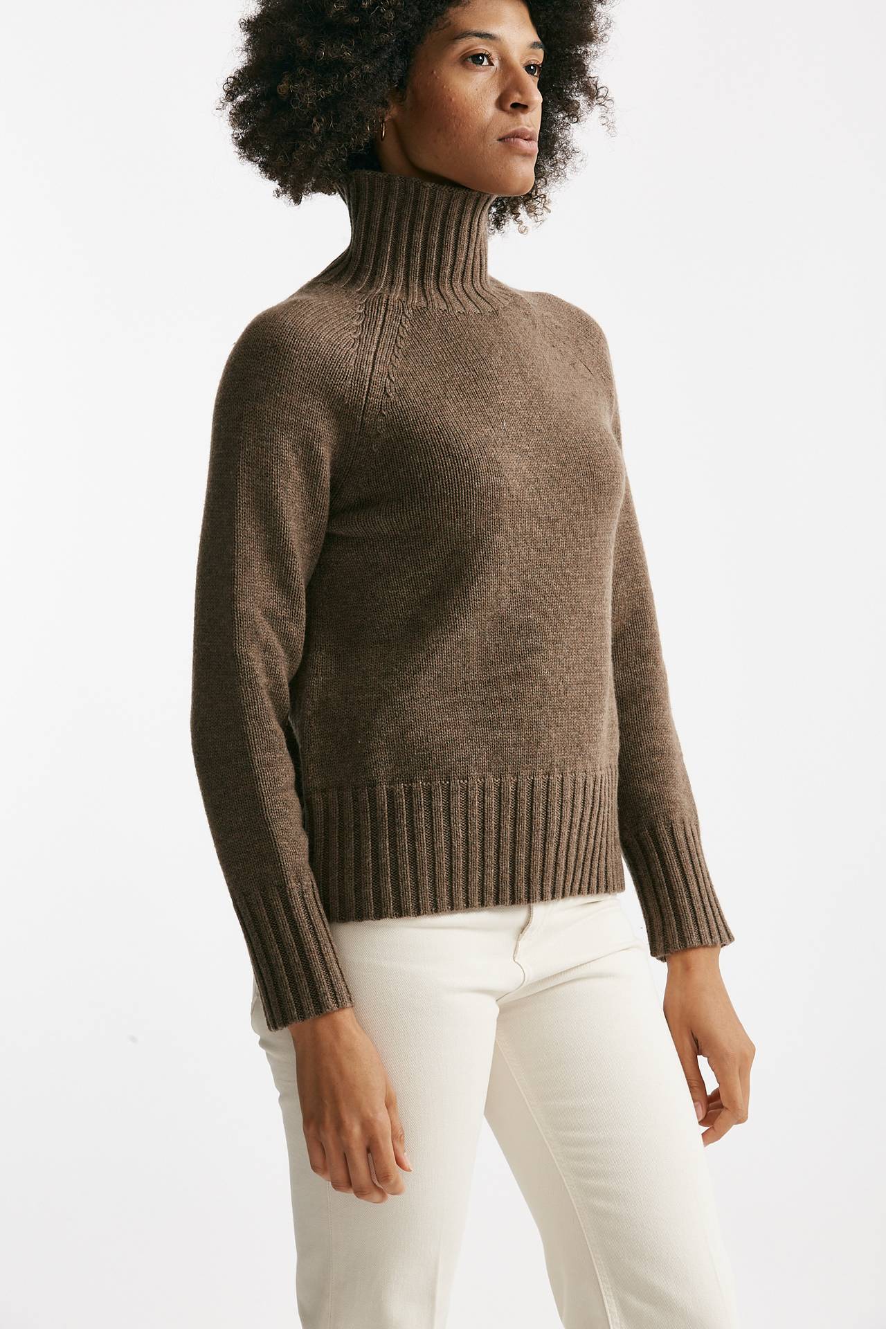 Maglia MANTOVA dolcevita in lana e cachemire tortora donna Max mara s - 3