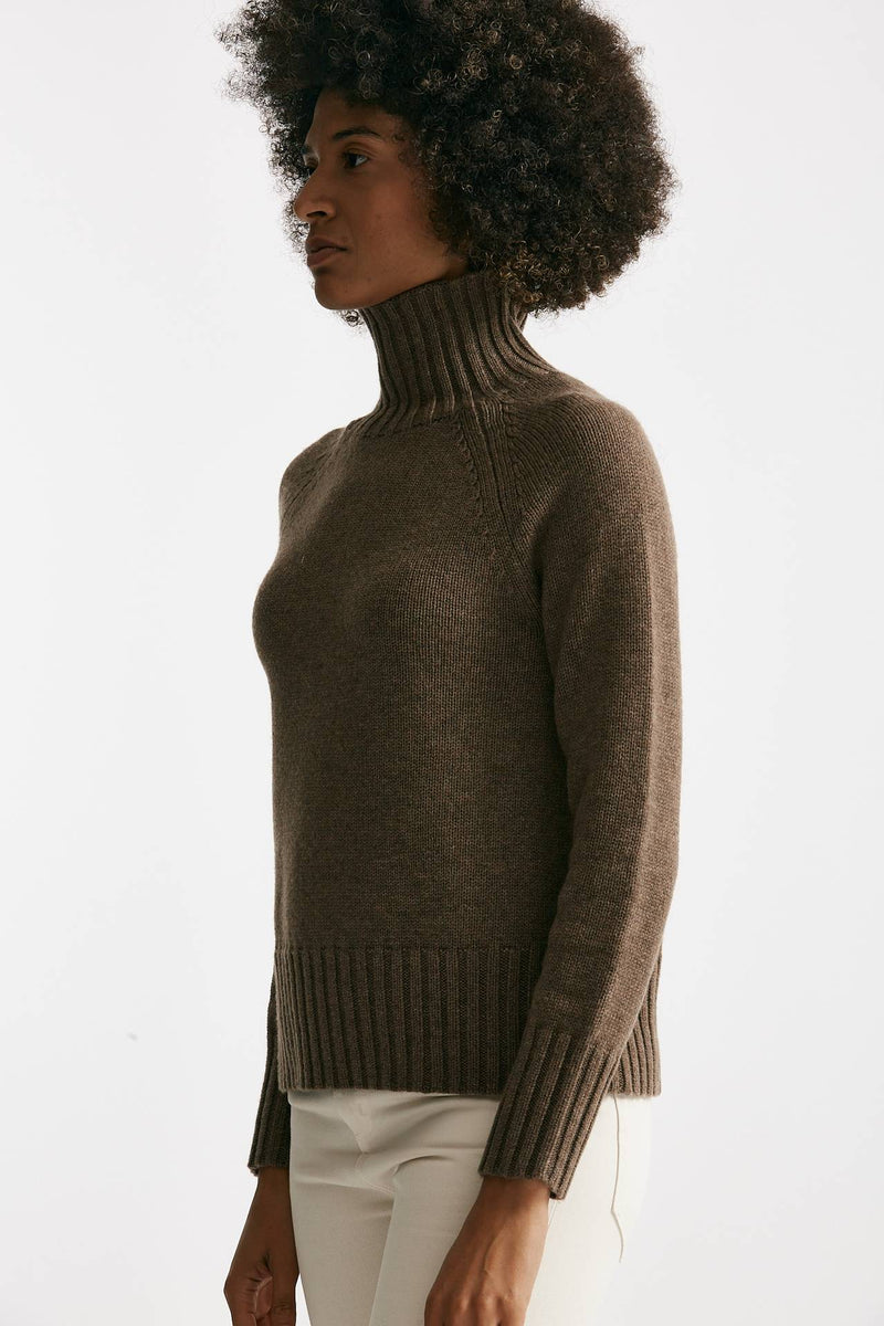 Maglia MANTOVA dolcevita in lana e cachemire tortora donna Max mara s - 1