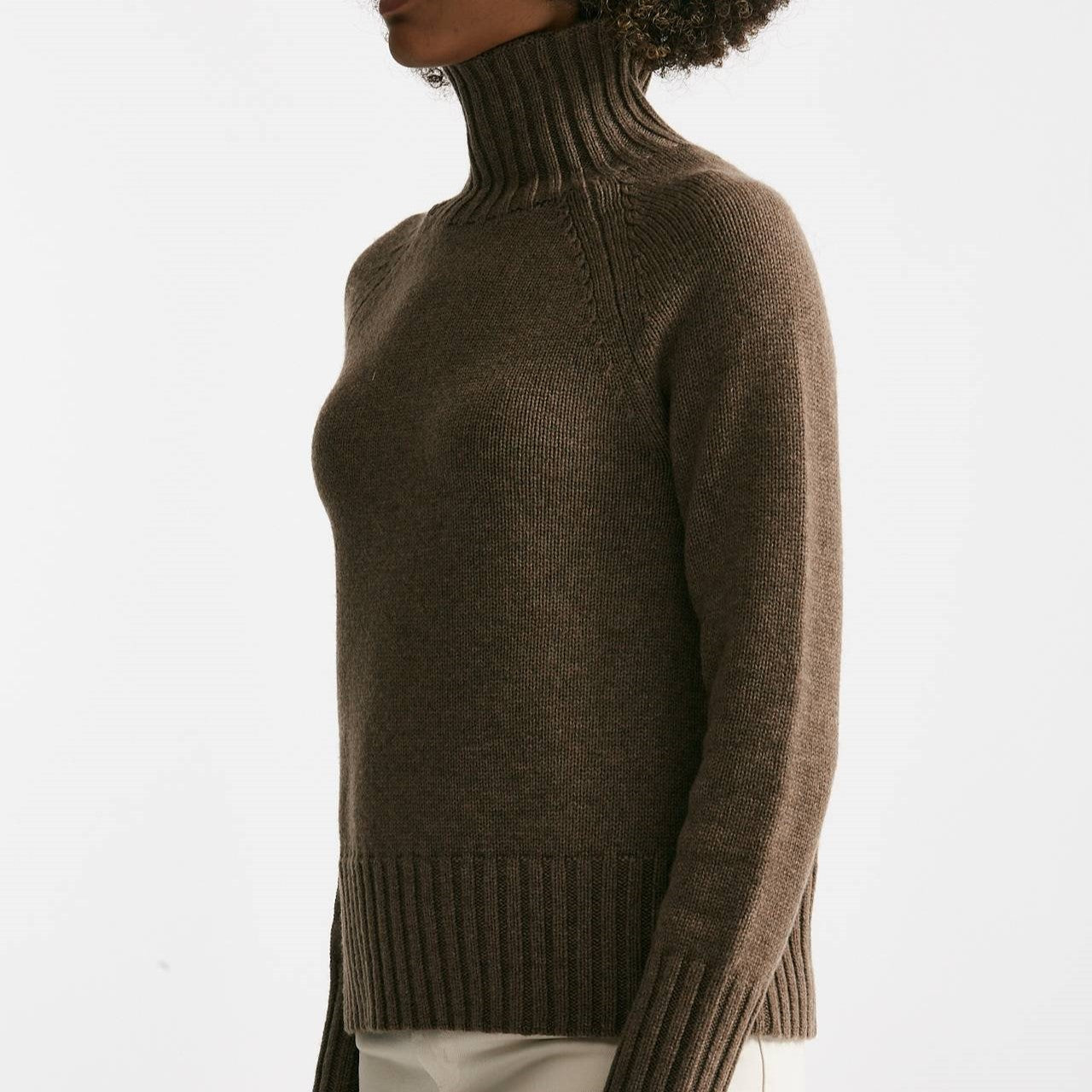 Maglia MANTOVA dolcevita in lana e cachemire tortora donna Max mara s - 7