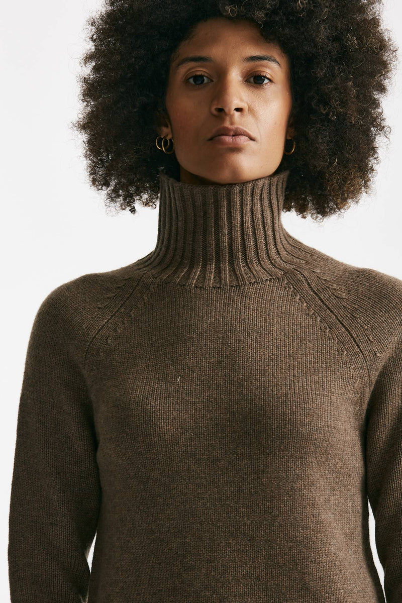 Maglia MANTOVA dolcevita in lana e cachemire tortora donna Max mara s - 5