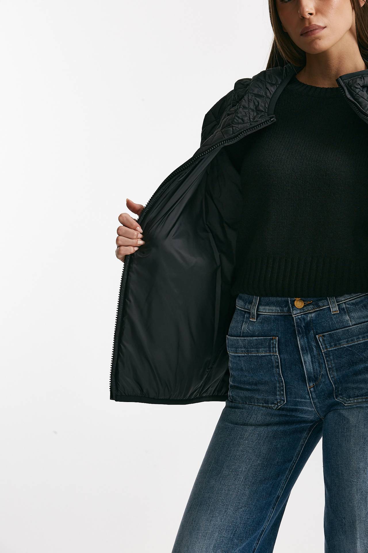 Giubbino LEO in tela antigoccia nero donna Max mara s - 7