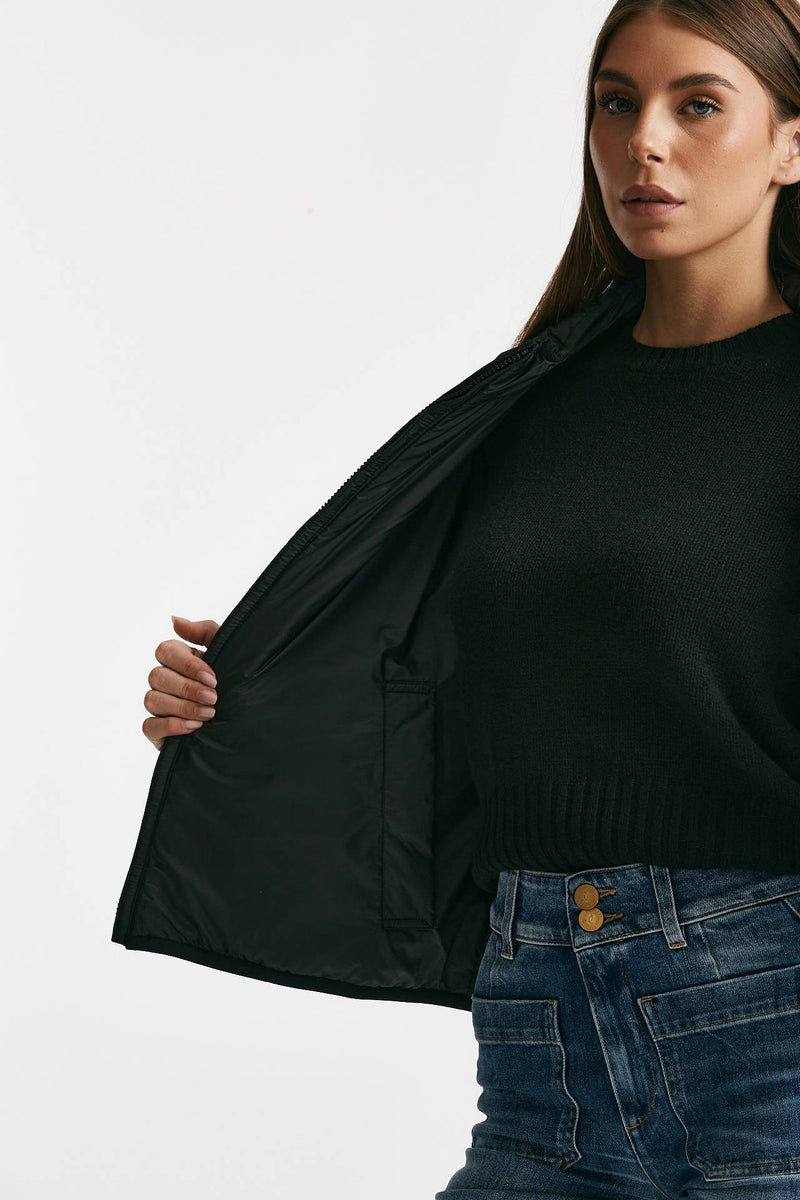 Giubbino DELFINA in tela antigoccia nero donna Max mara s - 5