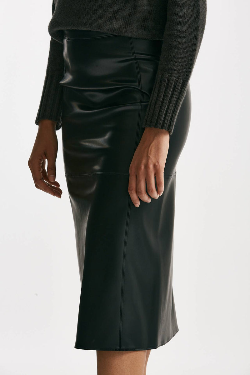 Gonna midi PLATA in eco pelle nero donna Max mara s - 3