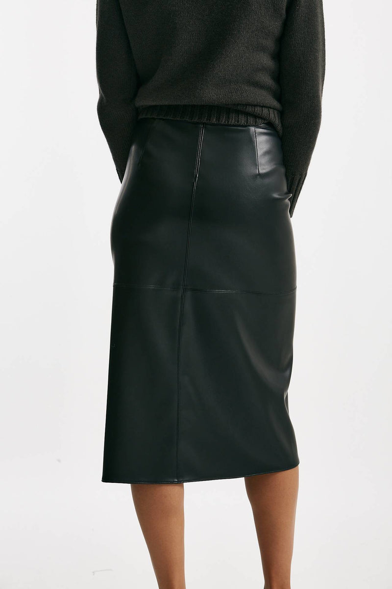 Gonna midi PLATA in eco pelle nero donna Max mara s - 4