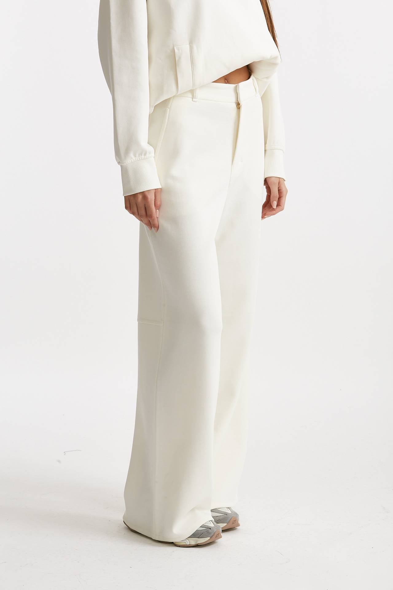 Pantalone MERLOT in jersey di cotone bianco donna Max mara s - 3